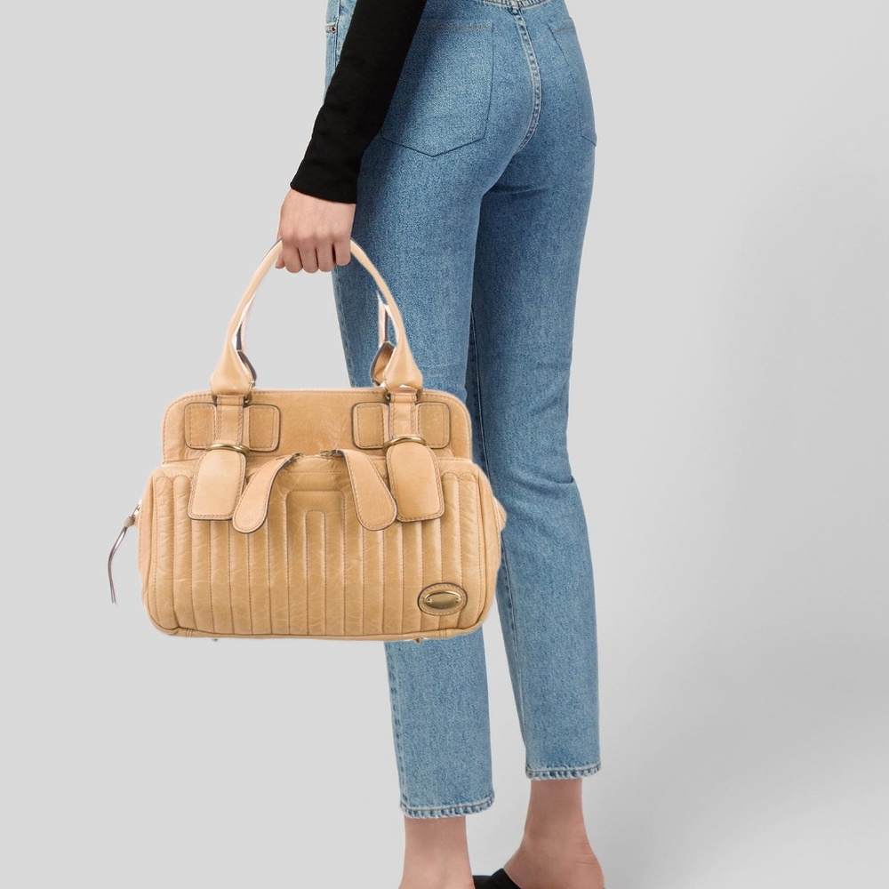 Chloe Quilted Leather Bay Bag
